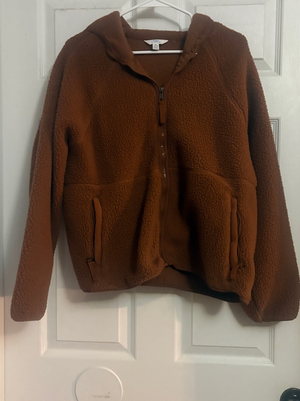 Cozy Brown Sherpa Zip-Up Hoodie
